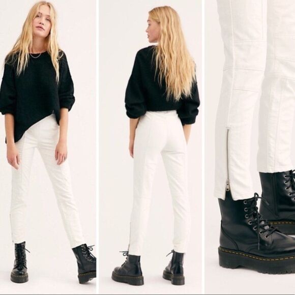 Free People Kaelin Vegan Leather Pants 8 FLAW - Picture 1 of 7